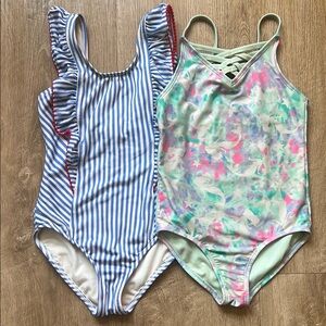 Cat & Jack with Wonder Nation Girls One Piece Swimsuit Bundle Size 6